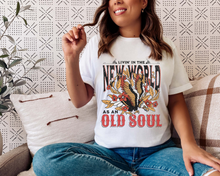 Load image into Gallery viewer, LIVING IN A NEW WORLD WITH AN OLD SOUL VINTAGE GRAPHIC TEE
