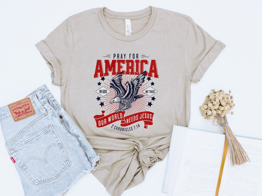 PRAY FOR AMERICA GRAPHIC TEE