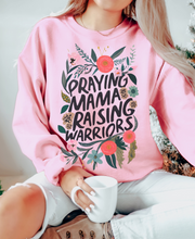 Load image into Gallery viewer, PRAYING MAMA RAISING WARRIORS CREWNECK SWEATSHIRT ADULT
