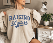 Load image into Gallery viewer, RAISING BALLERS SAND COLORED CREWNECK SWEATSHIRT ADULT
