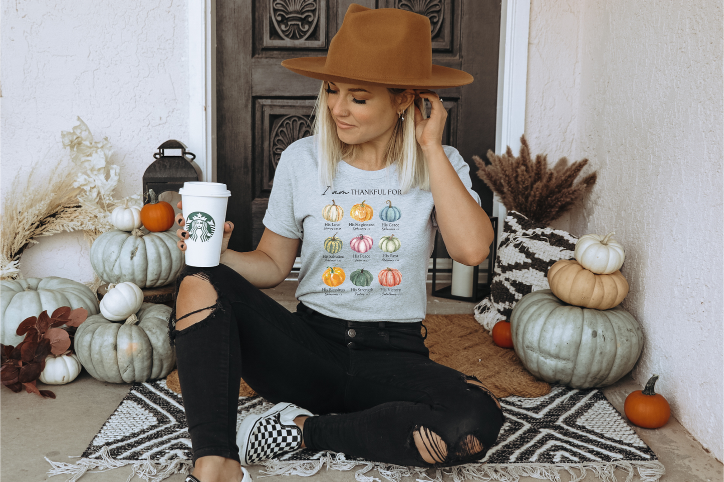THANKFUL FOR... PUMPKIN FALL CHRISTIAN GRAPHIC TEE