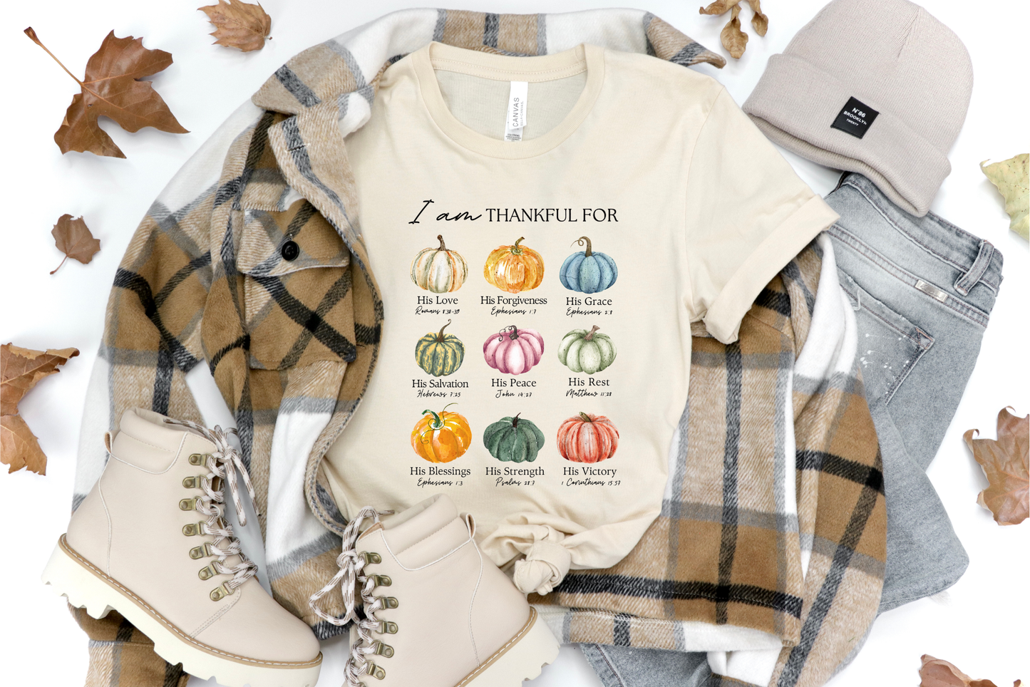 THANKFUL FOR... PUMPKIN FALL CHRISTIAN GRAPHIC TEE