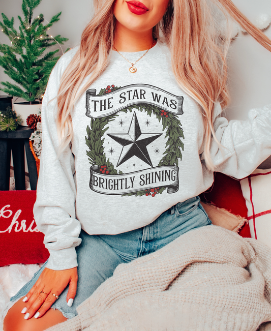 THE STAR WAS BRIGHTLY SHINING CREWNECK SWEATSHIRT