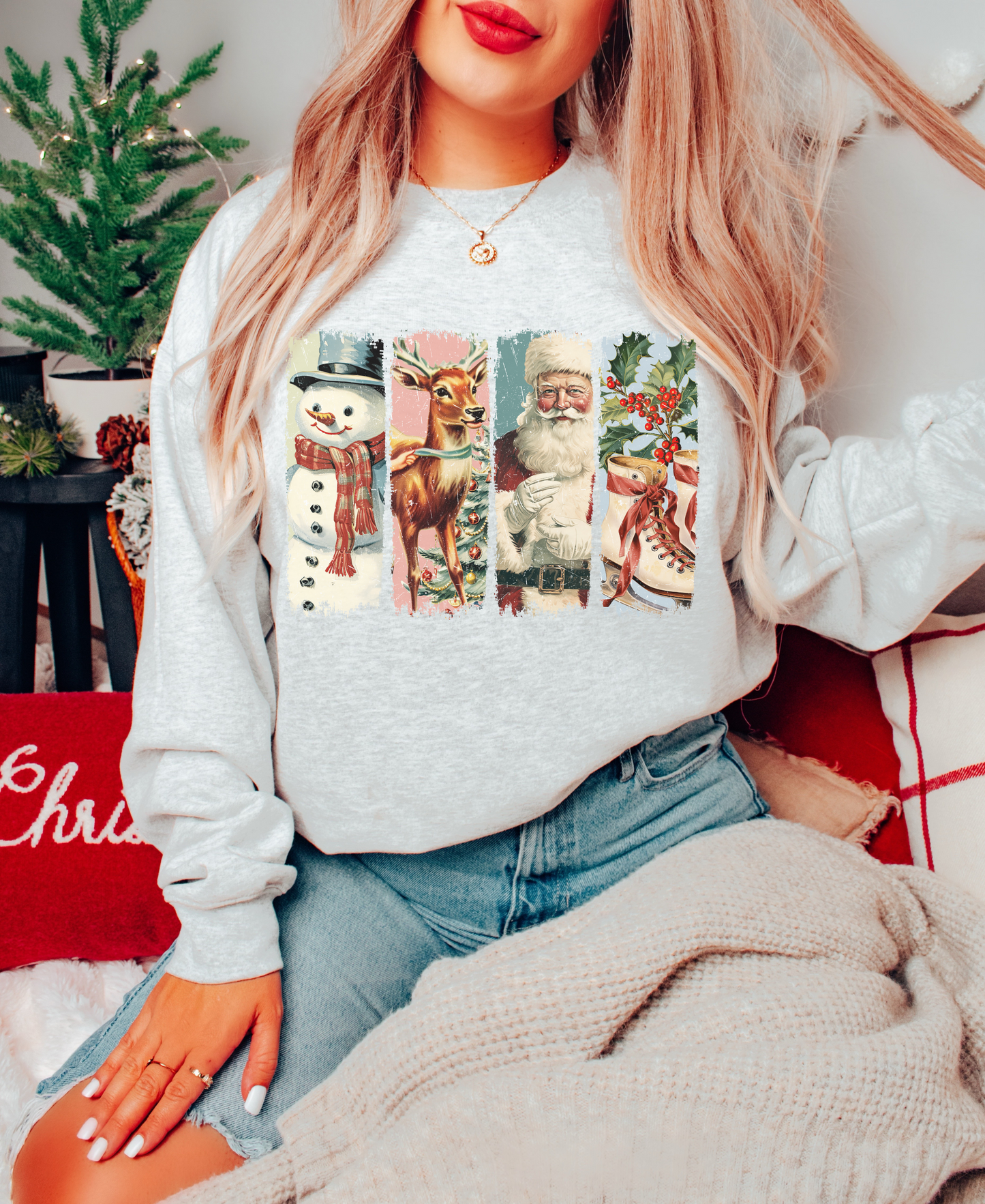 VINTAGE INSPIRED CHRISTMAS CREWNECK SWEATSHIRT