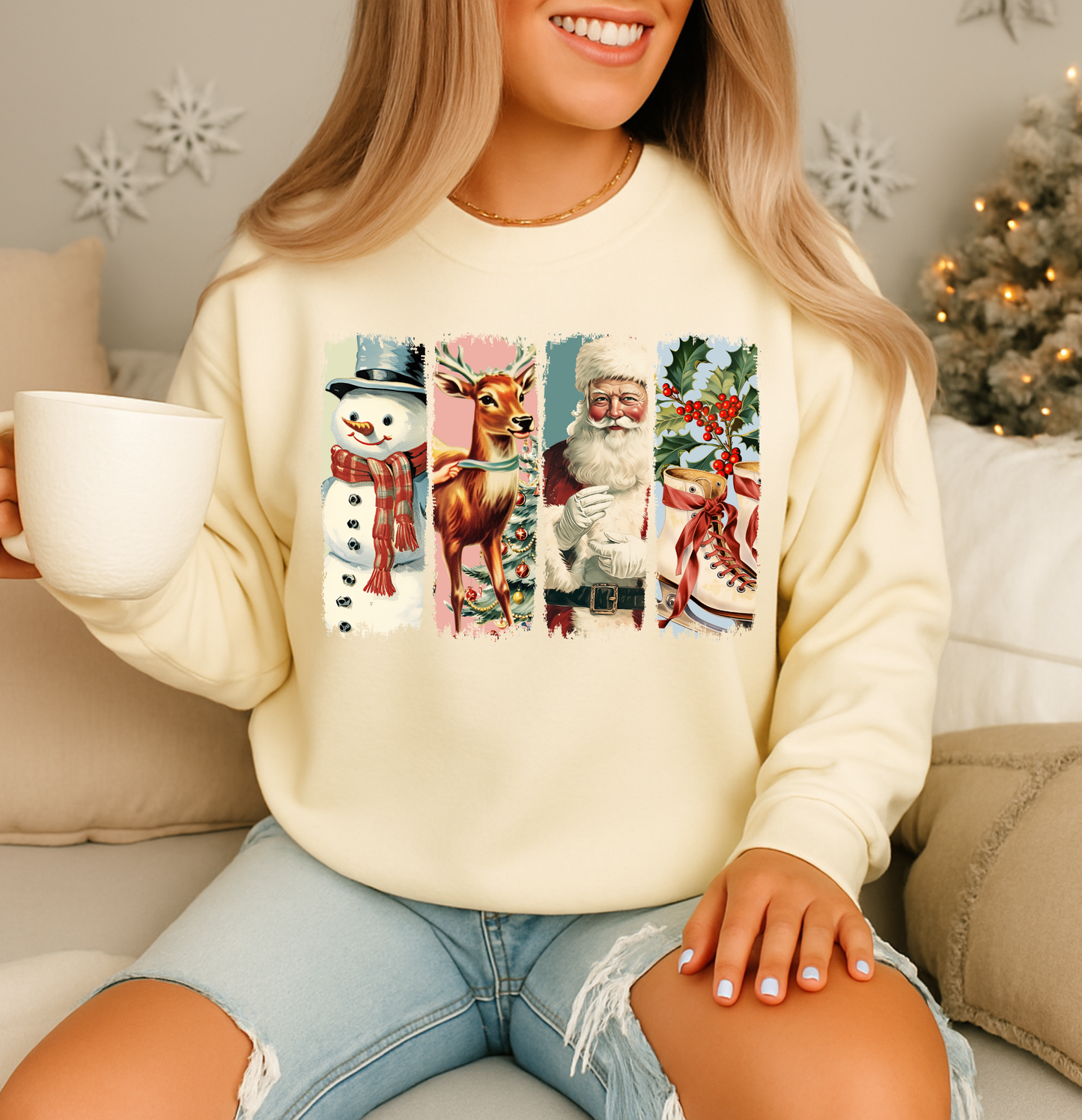 VINTAGE INSPIRED CHRISTMAS CREWNECK SWEATSHIRT