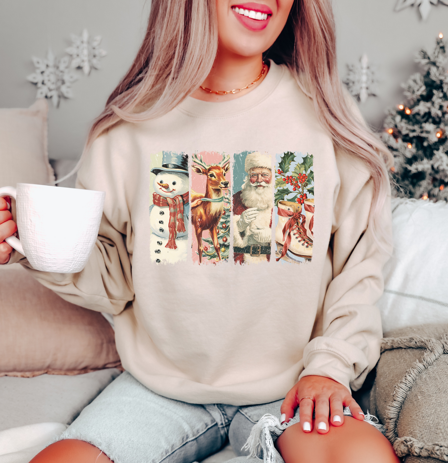 VINTAGE INSPIRED CHRISTMAS CREWNECK SWEATSHIRT