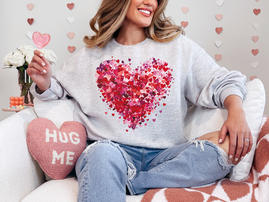 WATER COLOR HEART VALENTINE CREWNECK SWEATSHIRT
